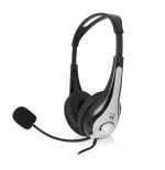 28550-Ewent EW3565 auricular y casco Auriculares Alambrico Diadema Llamadas/Musica USB tipo A Negro, Blanco