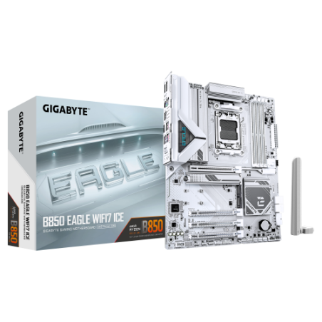 28592-GIGABYTE B850 EAGLE WIFI7 ICE Placa base - Procesadores AMD Ryzen serie 9000, VRM digital de 8+2+2 fases, hasta 82