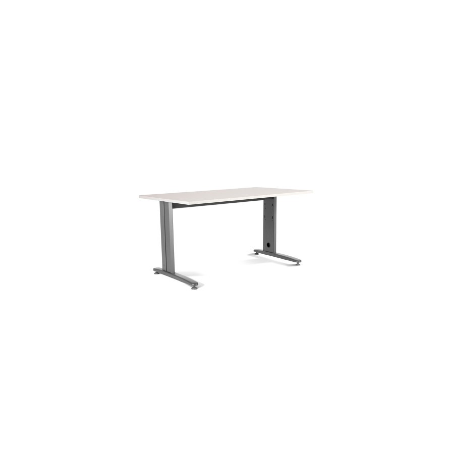 2860-MESA DE OFICINA SERIE METAL 160X80 GRIS / BLANCO ROCADA 2002AC04