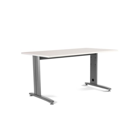 2860-MESA DE OFICINA SERIE METAL 160X80 GRIS / BLANCO ROCADA 2002AC04