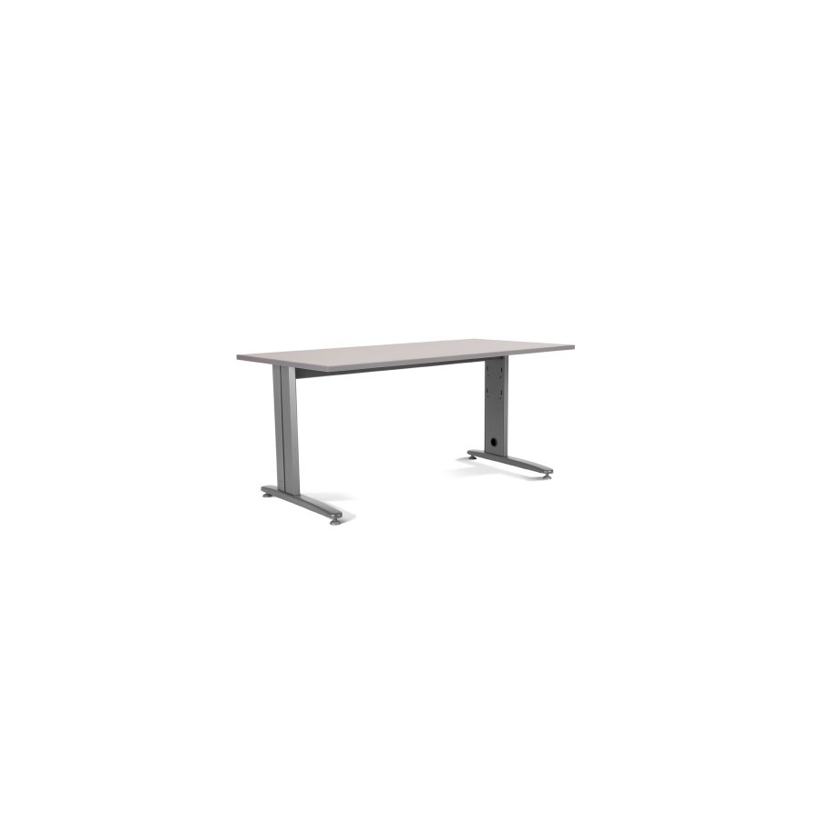 2863-MESA DE OFICINA SERIE METAL 180X80 GRIS / GRIS ROCADA 2003AC02