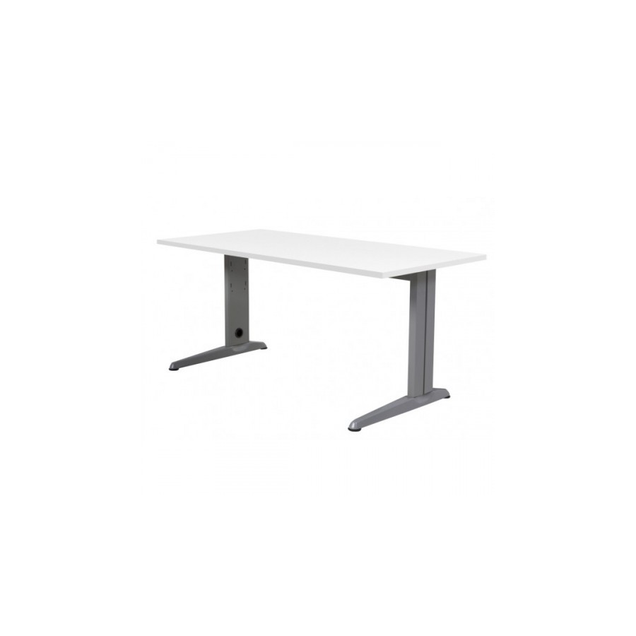 2864-MESA DE OFICINA SERIE METAL 180X80 GRIS / BLANCO ROCADA 2003AC04
