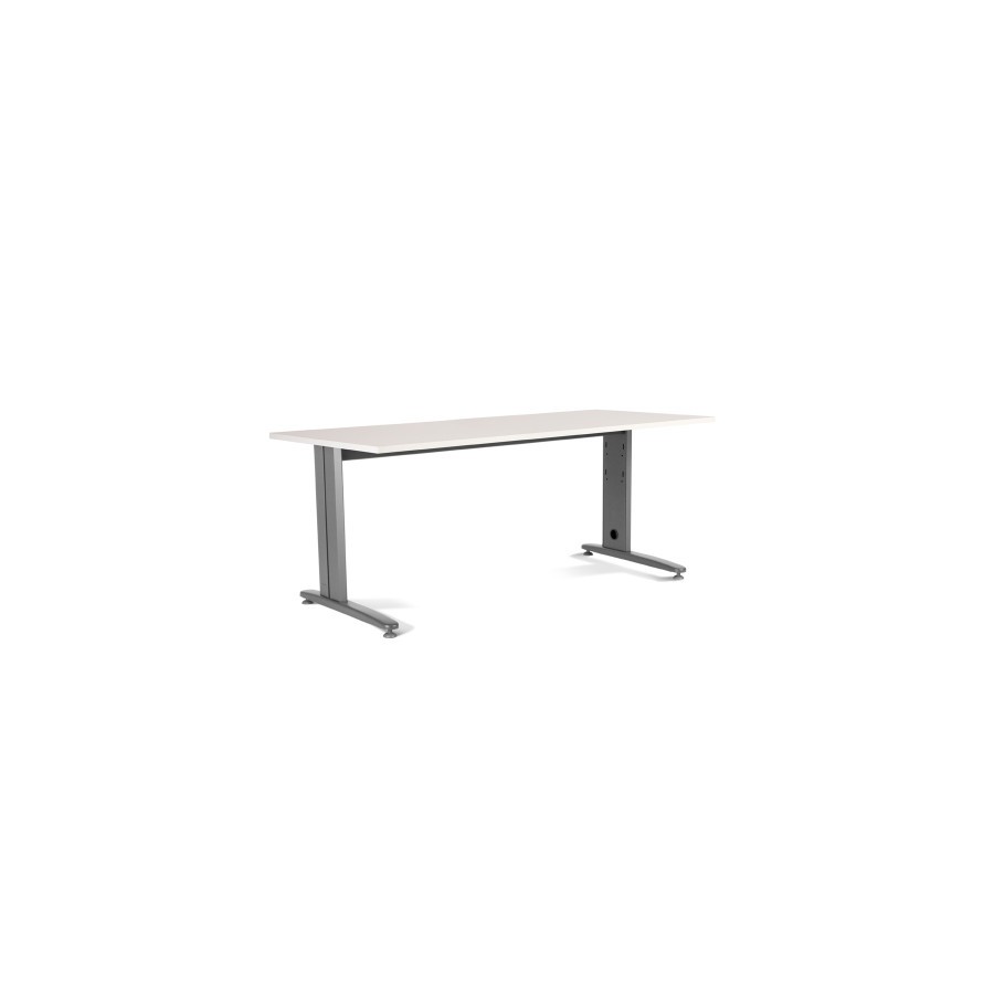 2868-MESA DE OFICINA SERIE METAL 200X80 GRIS / BLANCO ROCADA 2004AC04