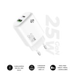 28715-SUBBLIM Cargador GaN 25 W USB-C PD 3.0 + PPS & USB-A QC 3.0, Doble Puerto Rapido para tablets iPad Pro/Air/10/Mini
