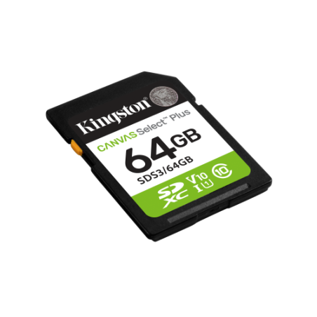 28736-Kingston Technology 64 GB SDXC Canvas Select Plus Gen3 100 MB/s C10 UHS-I U1 V10