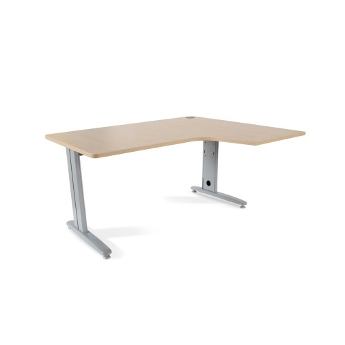 2874-MESA DE OFICINA SERIE METAL FORMA L DERECHA 160X120 GRIS / HAYA  ROCADA 2051AC01