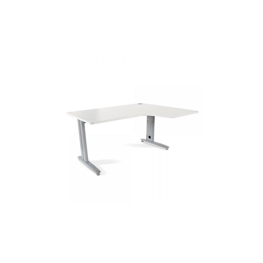 2876-MESA DE OFICINA SERIE METAL FORMA L DERECHA 160X120 GRIS / BLANCO  ROCADA 2051AC04
