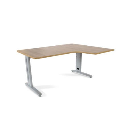 2877-MESA DE OFICINA SERIE METAL FORMA L DERECHA 160X120 GRIS / ROBLE  ROCADA 2051AC08