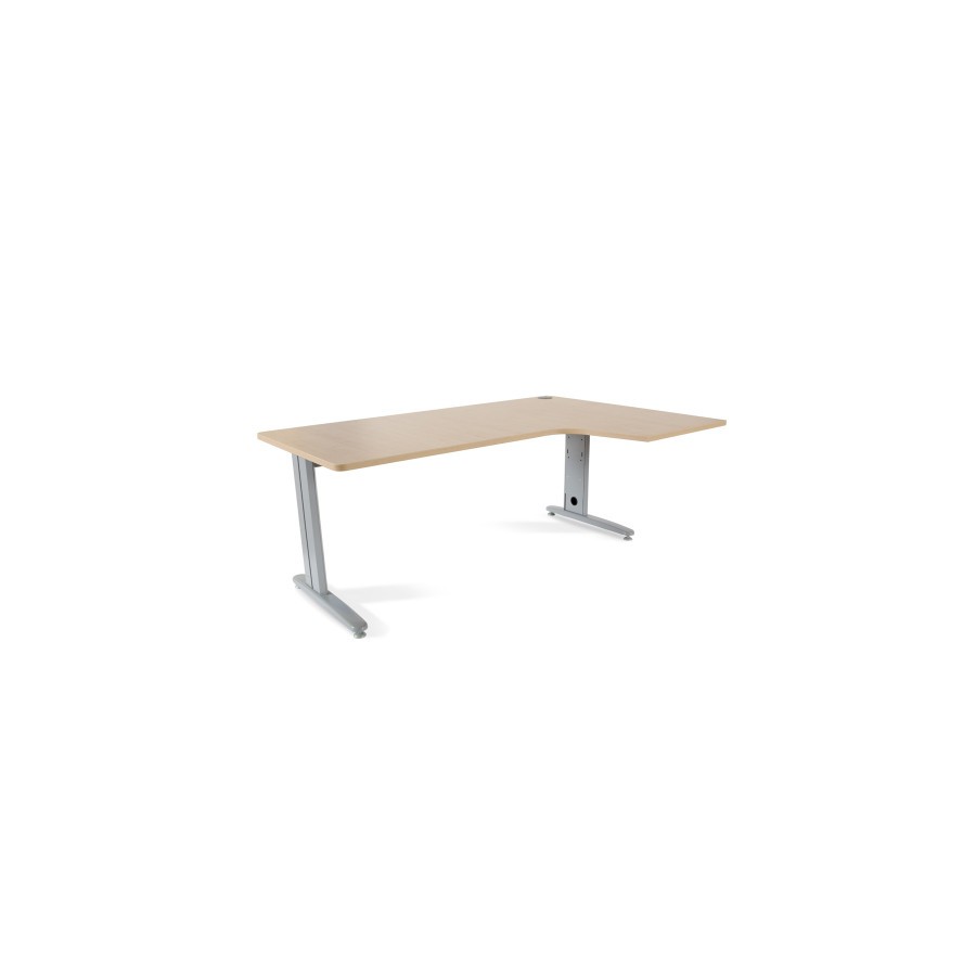 2878-MESA DE OFICINA SERIE METAL FORMA L DERECHA 180X120 GRIS / HAYA  ROCADA 2052AC01