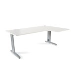 2880-MESA DE OFICINA SERIE METAL FORMA L DERECHA 180X120 GRIS / BLANCO  ROCADA 2052AC04