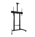 28809-TooQ "AQUILES" Soporte de Suelo con Ruedas con Regulacion de Altura para Pantallas 60"-100", Negro