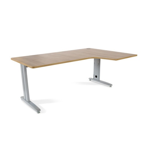 2881-MESA DE OFICINA SERIE METAL FORMA L DERECHA 180X120 GRIS / ROBLE ROCADA 2052AC08