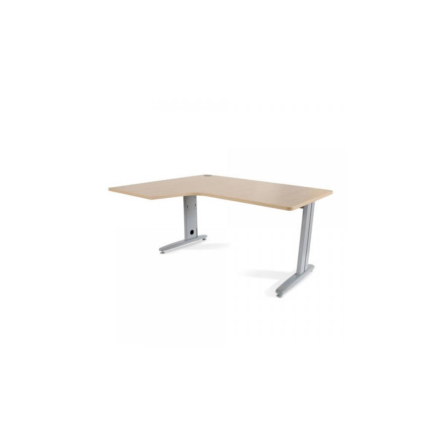 2882-MESA DE OFICINA SERIE METAL FORMA L IZQUIERDA 160X120 GRIS / HAYA  ROCADA 2053AC01