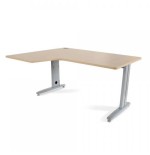2882-MESA DE OFICINA SERIE METAL FORMA L IZQUIERDA 160X120 GRIS / HAYA  ROCADA 2053AC01