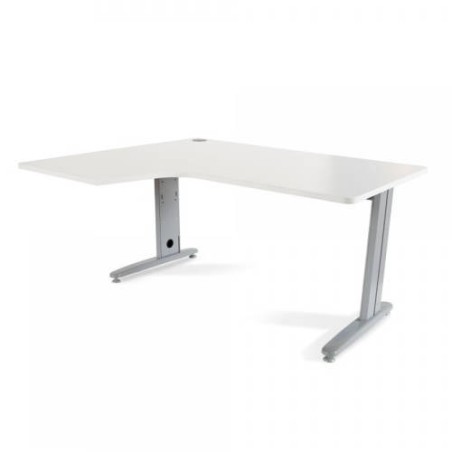 2884-MESA DE OFICINA SERIE METAL FORMA L IZQUIERDA 160X120 GRIS / BLANCO ROCADA 2053AC04