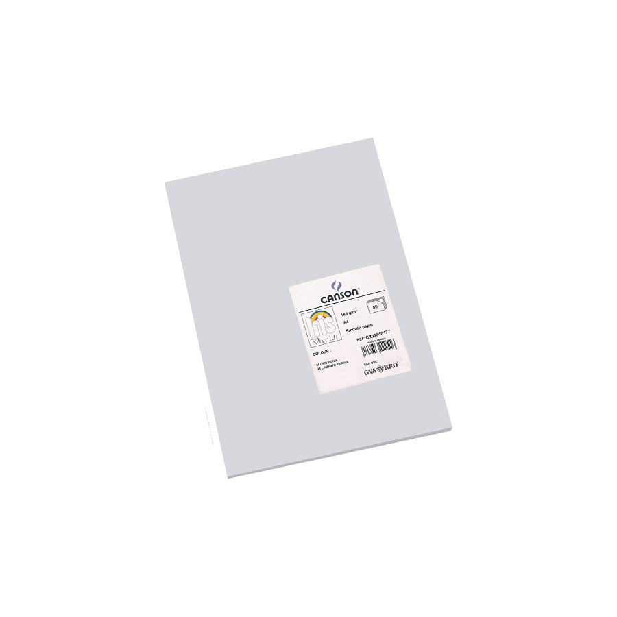 28860-PAQUETE 50 HOJAS CARTULINA IRIS A4 185G GRIS PERLA GUARRO CANSON C200040177