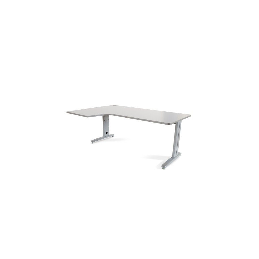 2887-MESA DE OFICINA SERIE METAL FORMA L IZQUIERDA 180X120 GRIS / GRIS  ROCADA 2054AC02