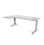 2887-MESA DE OFICINA SERIE METAL FORMA L IZQUIERDA 180X120 GRIS / GRIS  ROCADA 2054AC02