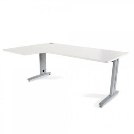 2888-MESA DE OFICINA SERIE METAL FORMA L IZQUIERDA 180X120 GRIS / BLANCO ROCADA 2054AC04