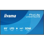 28923-MONITOR IIYAMA 65" (LH6575UHS-B1AG)3840X2160, UHD IPS PANEL, OPERACION 24/7 500CD/M, LANDSCAPE PORTRAIT, SIGNAL FA