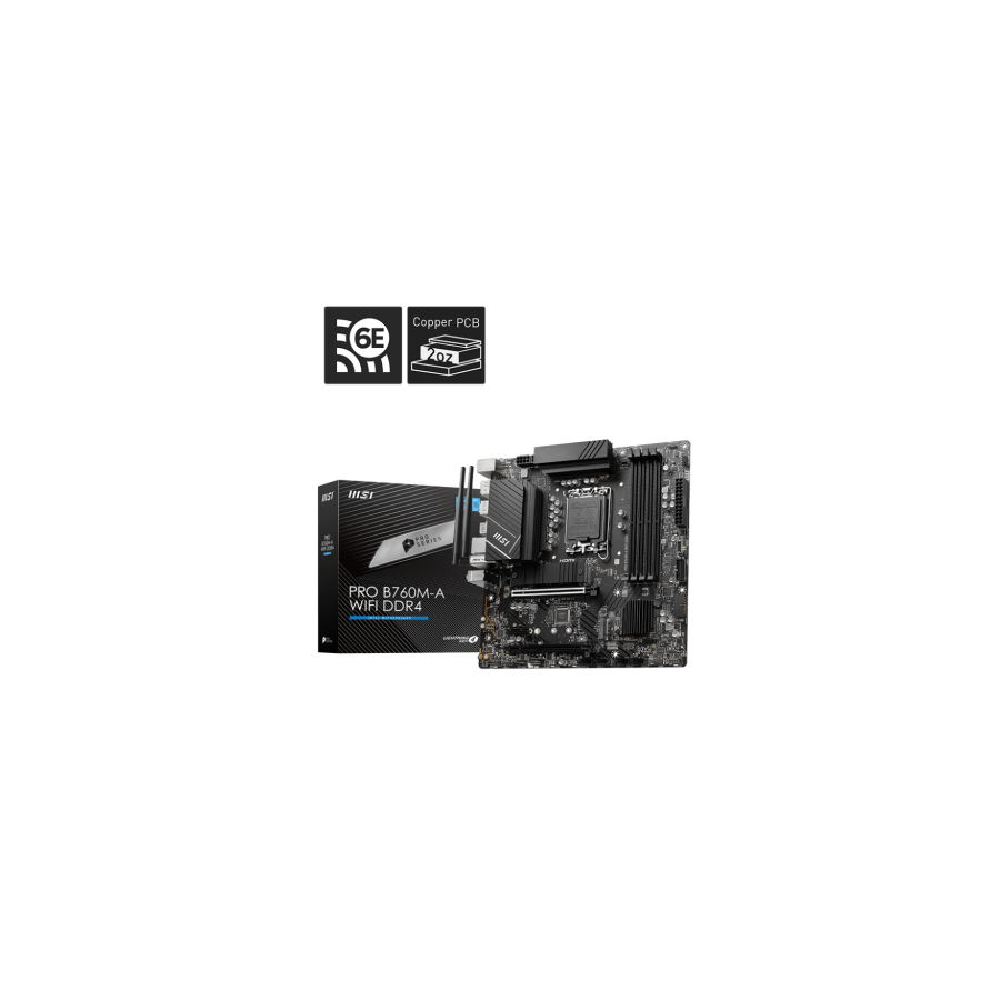 28999-MSI PRO B760M-A WIFI DDR4 placa base LGA 1700 micro ATX