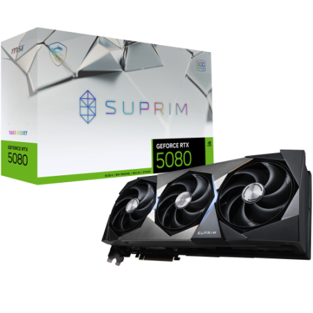29069-MSI SUPRIM GeForce RTX5080 16G SOC NVIDIA GeForce RTX 5080 16 GB GDDR7