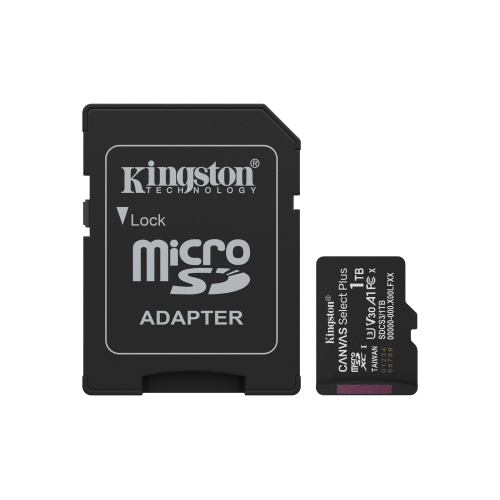 29112-Kingston Technology 1TB microSDXC Canvas Select Plus Gen3 150MB/s A1 (Incluye adaptador de SD)