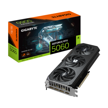 29251-GIGABYTE GeForce RTX 5060 GAMING OC 8G Tarjeta Grafica - 8GB GDDR7, 128bit, PCI-E 5.0, 2595 MHz Frecuencia del nuc
