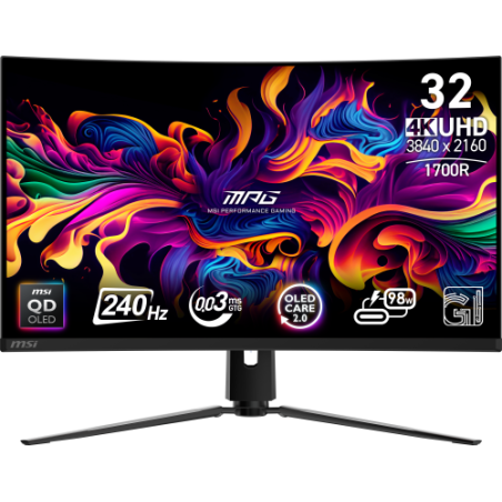 29293-MSI MPG 321CURX QD-OLED pantalla para PC 80 cm (31.5") 3840 x 2160 Pixeles 4K Ultra HD Negro