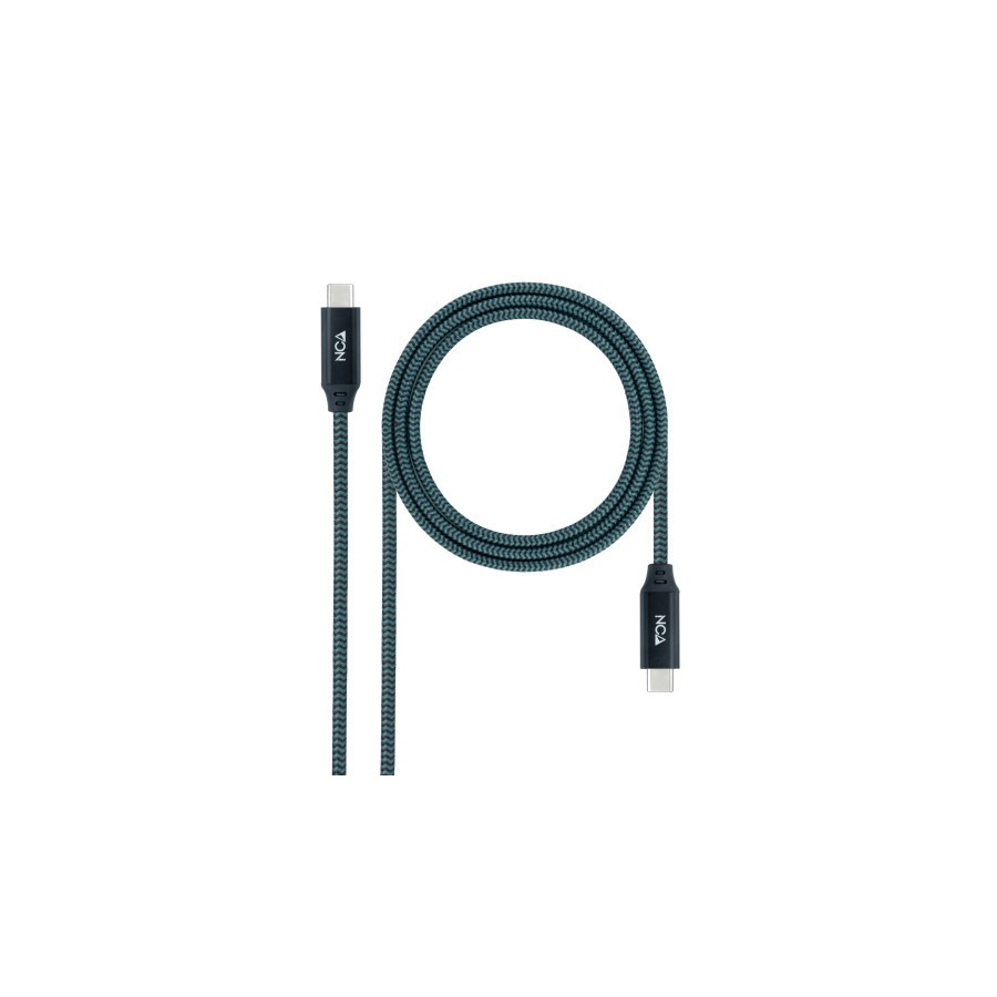 29432-Nanocable Cable USB 3.2 Gen2x2 20Gbps 5A/100W 4K/60Hz USB-C/M-USB-C/M, Gris/Negro, 0.5 m