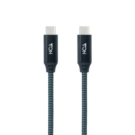 29433-Nanocable Cable USB 3.2 Gen2x2 20Gbps 5A/100W 4K/60Hz USB-C/M-USB-C/M, Gris/Negro, 0.5 m