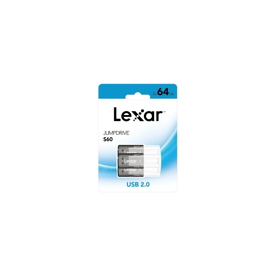 29484-LEXAR JUMPDRIVE S60 USB 2.0 FLASH DRIVE 3 PACK 64GB