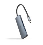 29676-NANOCABLE HUB USB-C 3xUSB-A+USB-C CARGA+HDMI, GRIS 18 CM