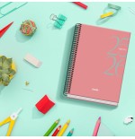 29778-AGENDA ESCOLAR 2025-2026 TAMANO A5 TAPA CARTON FORRADO SEMANA VISTA MODELO SYSTEM BASIC ROSA DOHE 52057