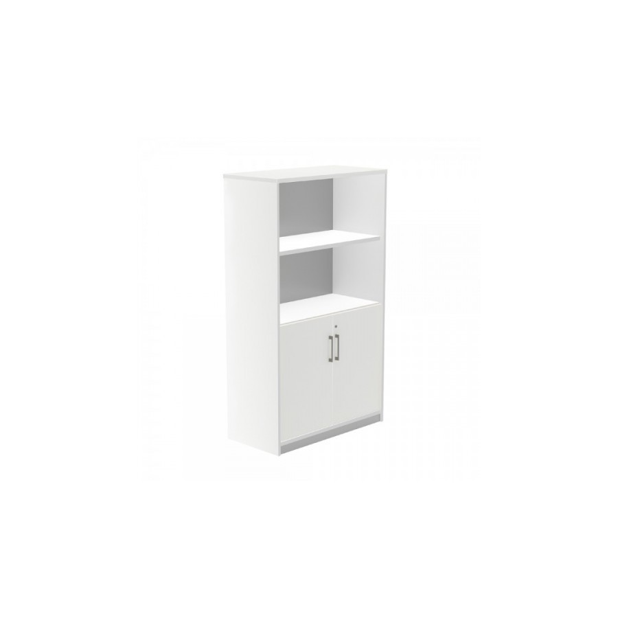 2979-ARMARIO MEDIO CON PUERTAS BAJAS 156X90X45 ESTRUCTURA BLANCA/PUERTAS BLANCO ROCADA 1057AW04V24