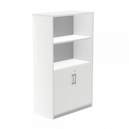 2979-ARMARIO MEDIO CON PUERTAS BAJAS 156X90X45 ESTRUCTURA BLANCA/PUERTAS BLANCO ROCADA 1057AW04V24