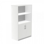 2979-ARMARIO MEDIO CON PUERTAS BAJAS 156X90X45 ESTRUCTURA BLANCA/PUERTAS BLANCO ROCADA 1057AW04V24