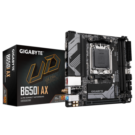 29844-GIGABYTE B650I AX Placa base - AMD Ryzen serie 9000, VRM de 5+2+1 fases, hasta 6400 MHz DDR5 (OC), 1xPCIe 4.0 M.2,