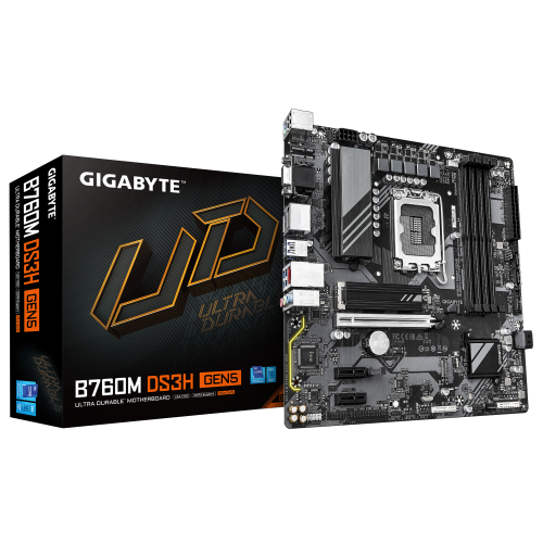 29848-GIGABYTE B760M DS3H GEN5 Placa Base - Compatible con CPUs Intel Core 14a generacion, VRM digital de 6+2+1 fases, h