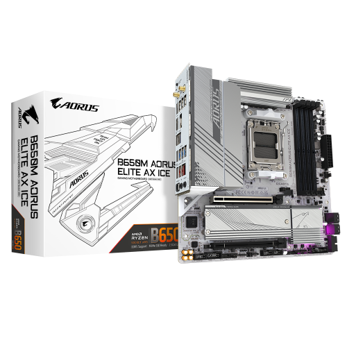 29850-GIGABYTE B650M AORUS ELITE AX ICE Placa base - AMD Ryzen serie 9000, VRM de 12+2+2 fases, hasta 8000 MHz DDR5 (OC)