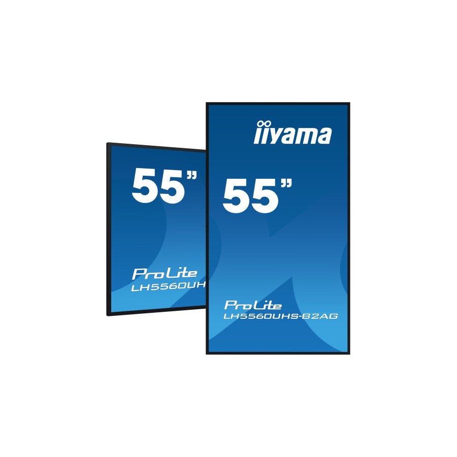 29938-MONITOR IIYAMA 55" UHD, 500CD/M2, LANDSCAPE PORTRAIT, MM 2X 10W, 3X HDMI, USB 2.0 X2, WIFI, LAN, MEDIA PLAY USB, C