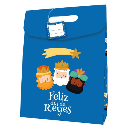 29960-BOLSA CARTON CIERRE ADHESIVO REYES MAGOS (338X41 CM) COLORES SURTIDOS BISMARK 332880