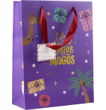 29973-BOLSA PAPEL REYES MAGOS S (24X10X32 CM) FOIL CON TARJETA COLGANTE COLORES SURTIDOS BISMARK 333601