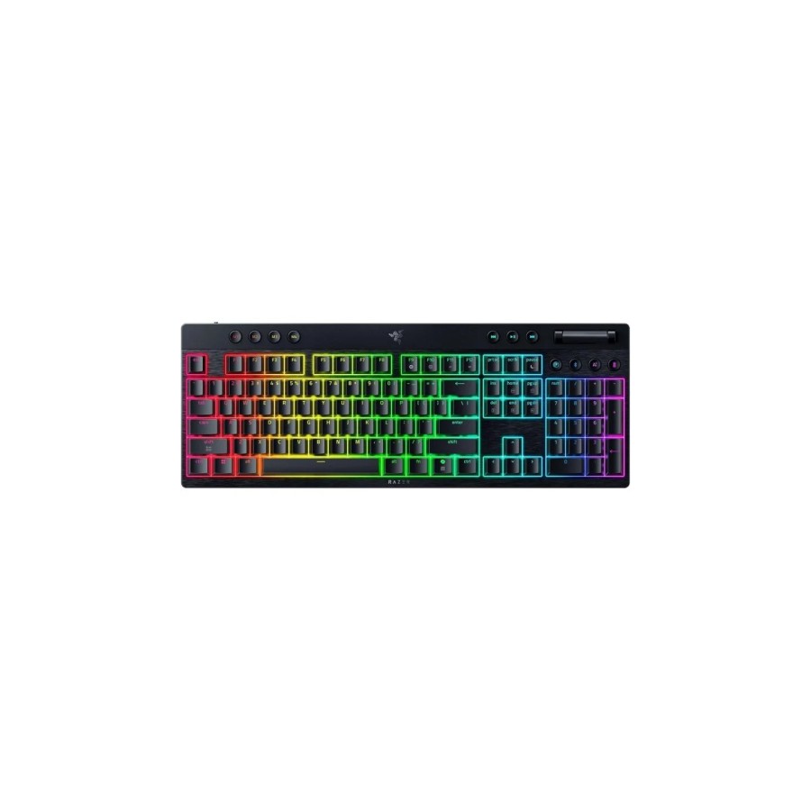 30026-Razer BlackWidow V4 Low-Profile HyperSpeed teclado Juego USB + RF Wireless + Bluetooth QWERTY Internacional de EE.