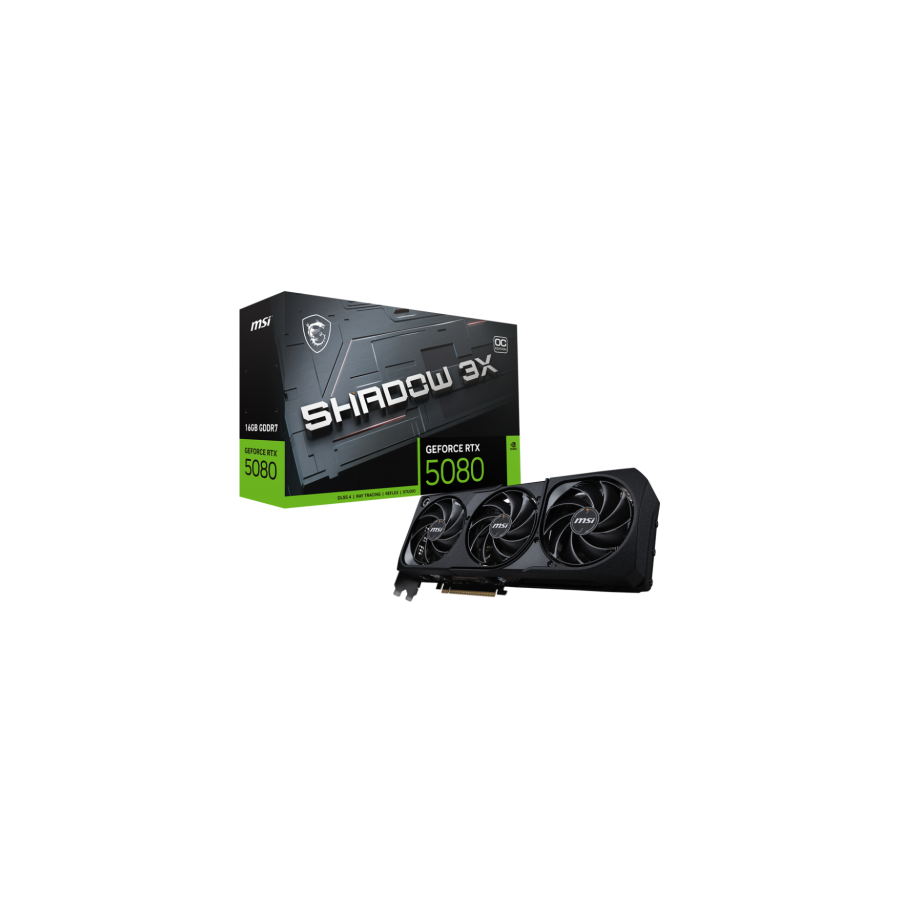 30040-MSI GEFORCE RTX 5080 16G SHADOW 3X OC tarjeta grafica NVIDIA 16 GB GDDR7