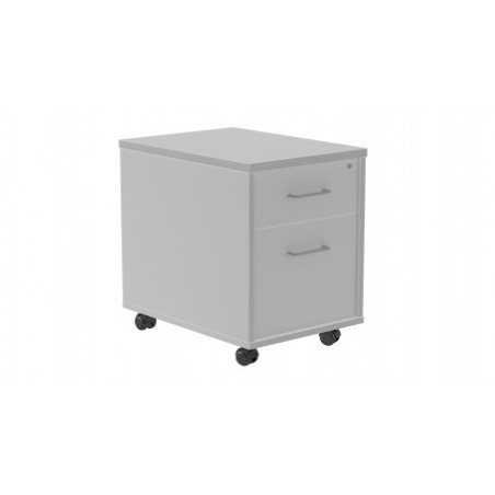 3005-CAJONERA BUCK 2 CAJONES + CARPETERO. LATERALES ALUMINIO / TECHO + FRENTE GRIS ROCADA 4006AN02V24