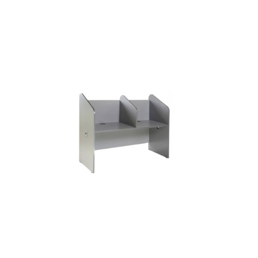 3016-MESA CALL CENTER DOBLE ALUMINIO / GRIS. MEDIDAS 166X132X65CM ( LARGO X ALTO X PROFUNDIDAD) ROCADA 5502AB02