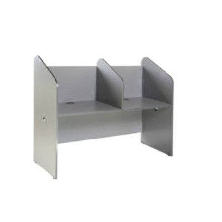3016-MESA CALL CENTER DOBLE ALUMINIO / GRIS. MEDIDAS 166X132X65CM ( LARGO X ALTO X PROFUNDIDAD) ROCADA 5502AB02