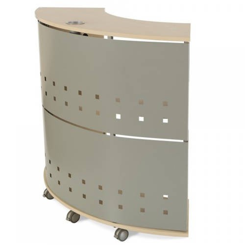 3018-MOSTRADOR RECEPCION SEMI-CIRCULAR HAYA. MEDIDAS 125X106X38CM ( LARGO X ALTO X PROFUNDIDAD) ROCADA 5100AA01