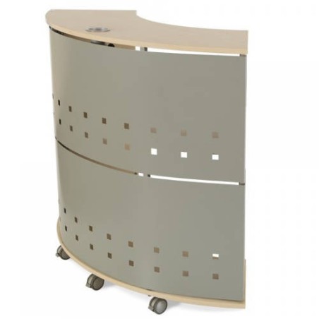 3018-MOSTRADOR RECEPCION SEMI-CIRCULAR HAYA. MEDIDAS 125X106X38CM ( LARGO X ALTO X PROFUNDIDAD) ROCADA 5100AA01